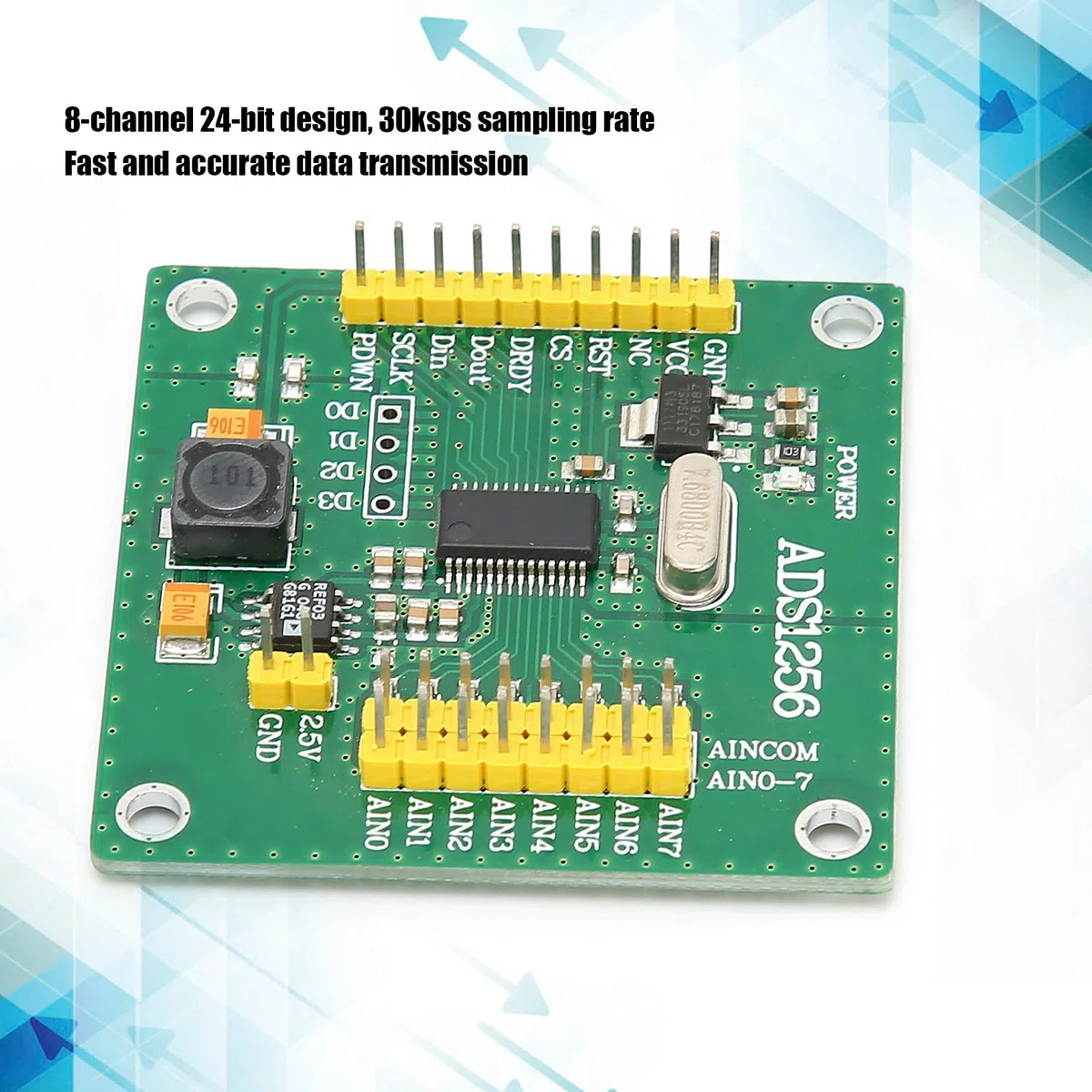 Modulo di Conversione Analogico a Digitale ADS1256 Scheda di Acquisizione Segnale ADC a 8 e 24 Bit per Conversione Dati Ad Alta Precisione