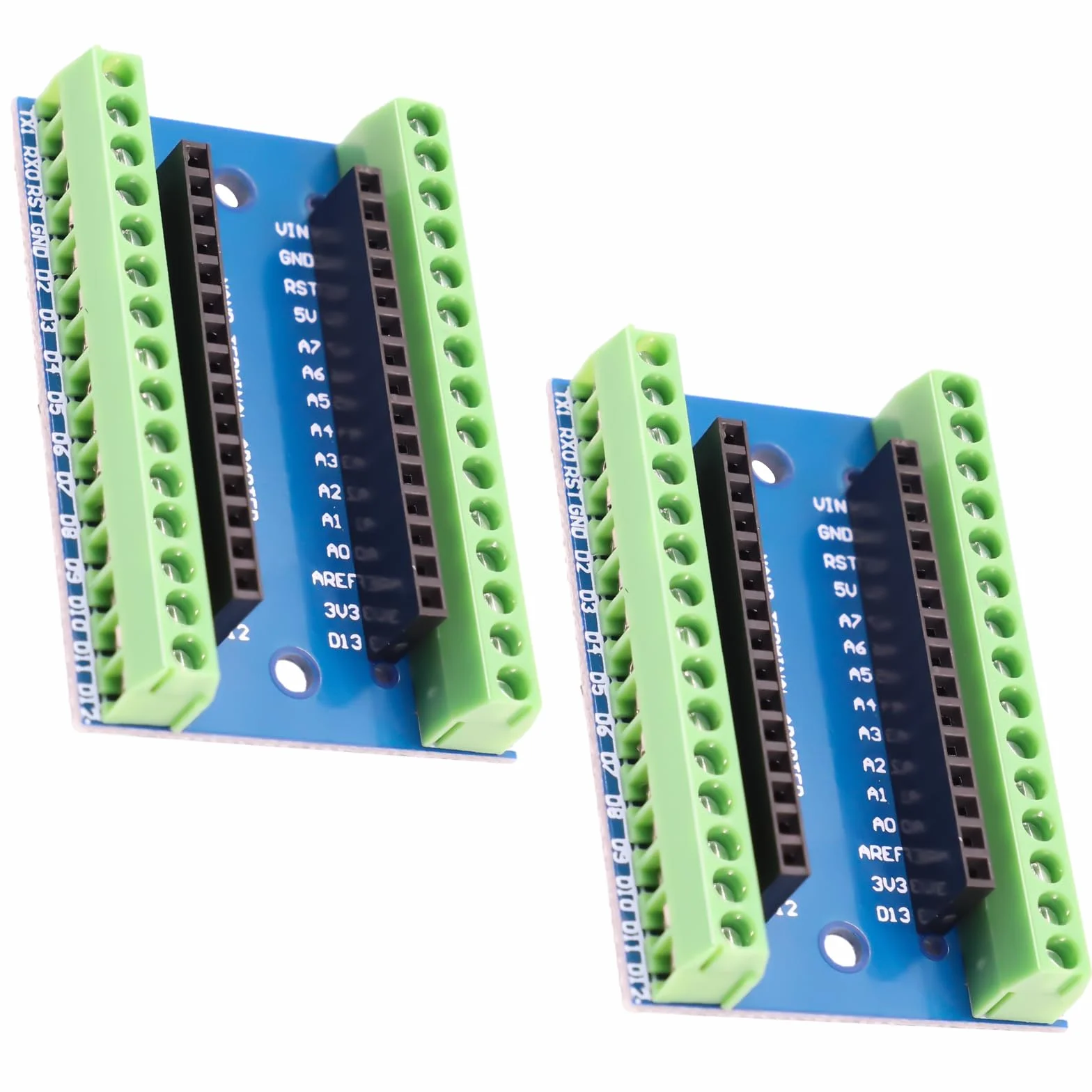 Nano Scheda di Estensione RUIZHI 2 pezzi Scheda di Estensione Adattatore Nano per Piastra con Connettori a Vite compatibile con Arduino