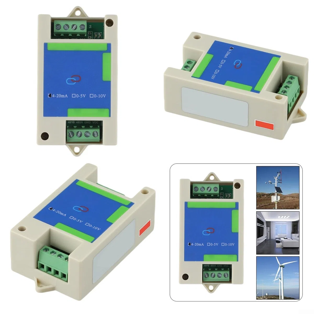 2/4 canale per Rs485 ad analogico modulo convertitore 0-20Ma 0-5V 0-10V Uscita 12-Bit Precisione per Modbus Rtu sistemi di controllo di automazione industriale (2 canali 4-20mA)