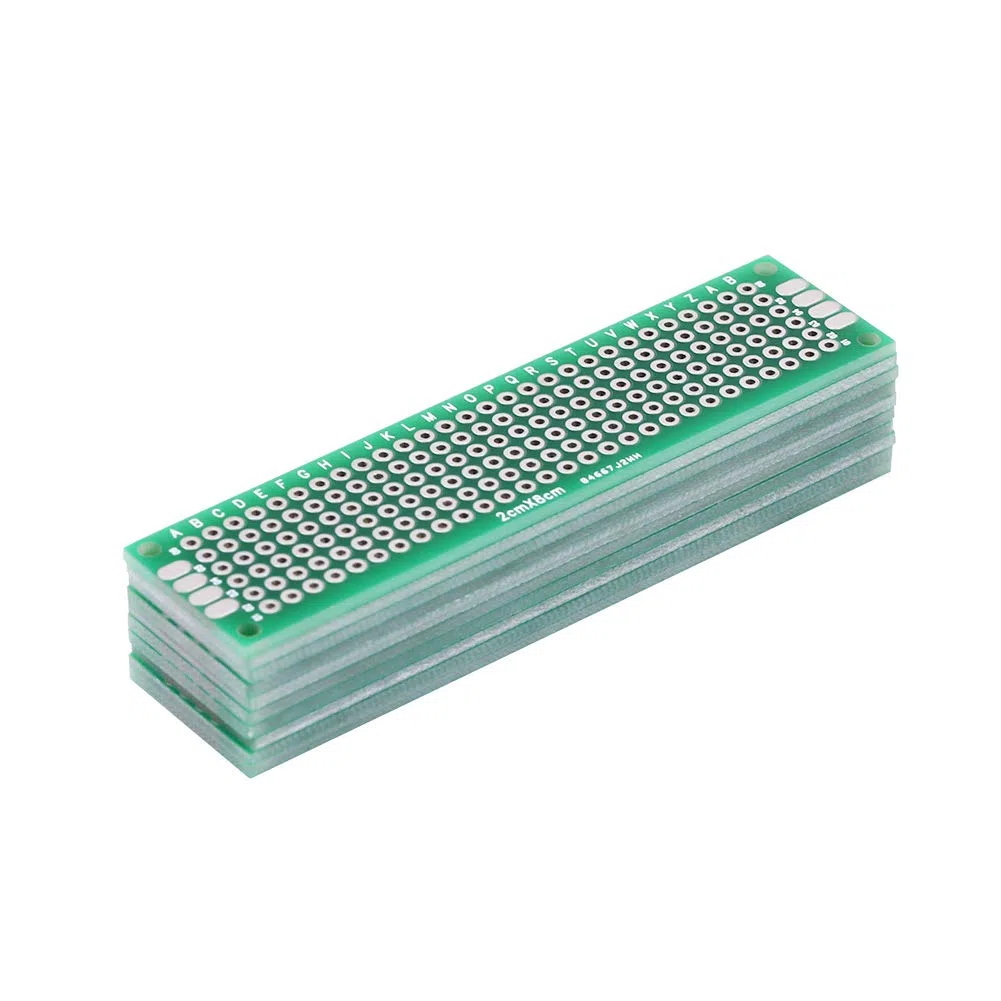 Akozon Basetta Millefori, 10 pz Doppia Faccia Prototipazione Circuiti Stampati Universale Componenti Elettronici per Saldatura a Saldare Fai te 2 x 8 cm