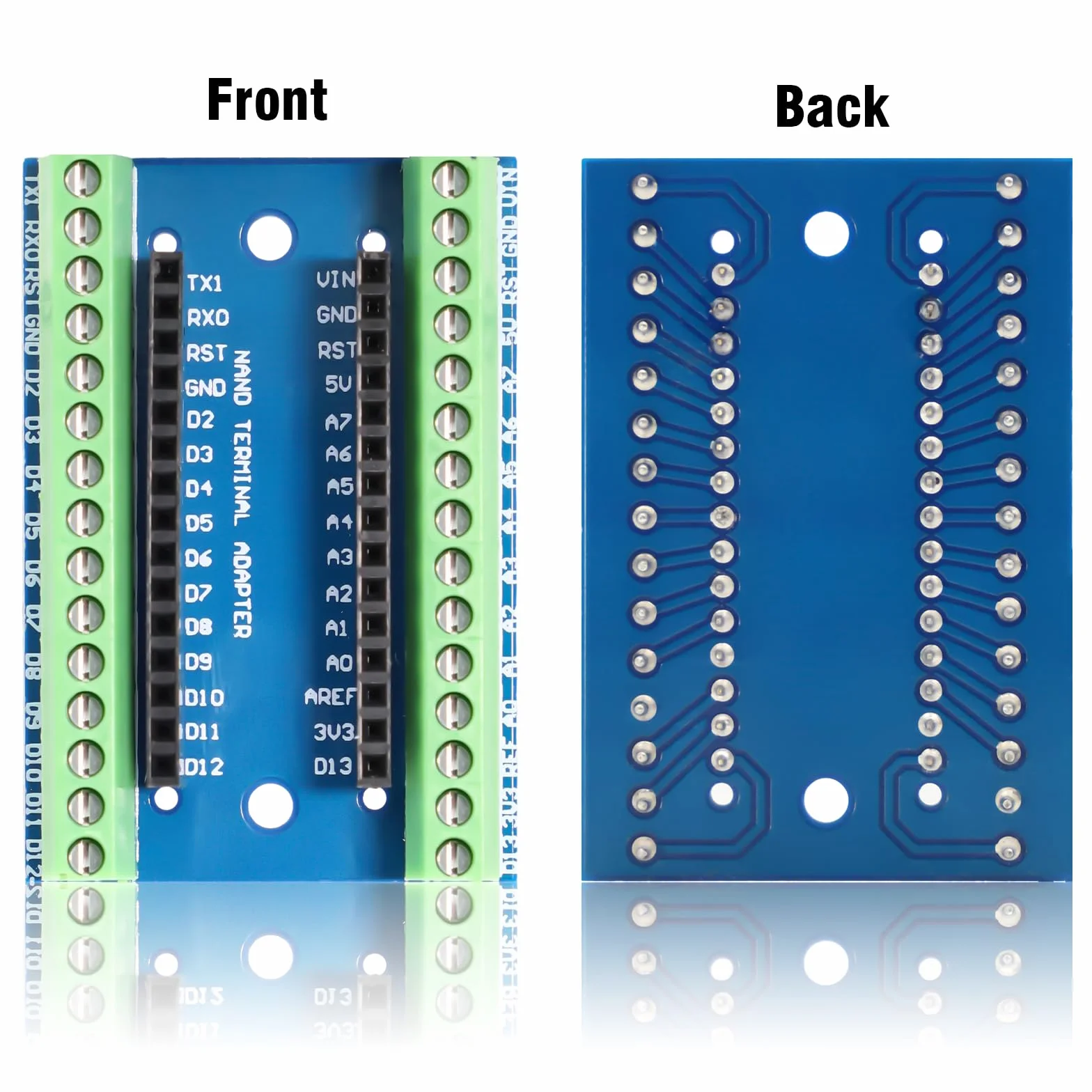 Nano Scheda di Estensione RUIZHI 2 pezzi Scheda di Estensione Adattatore Nano per Piastra con Connettori a Vite compatibile con Arduino