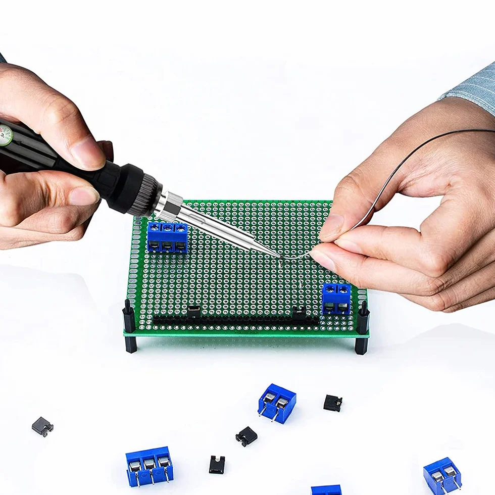 MMOBIEL 60 Pezzi Set di circuiti stampati per prototipi con terminali a vite 2/3 piedini Maschio/Femmina, set universale con kit fai da te per progetti elettronici con Arduino