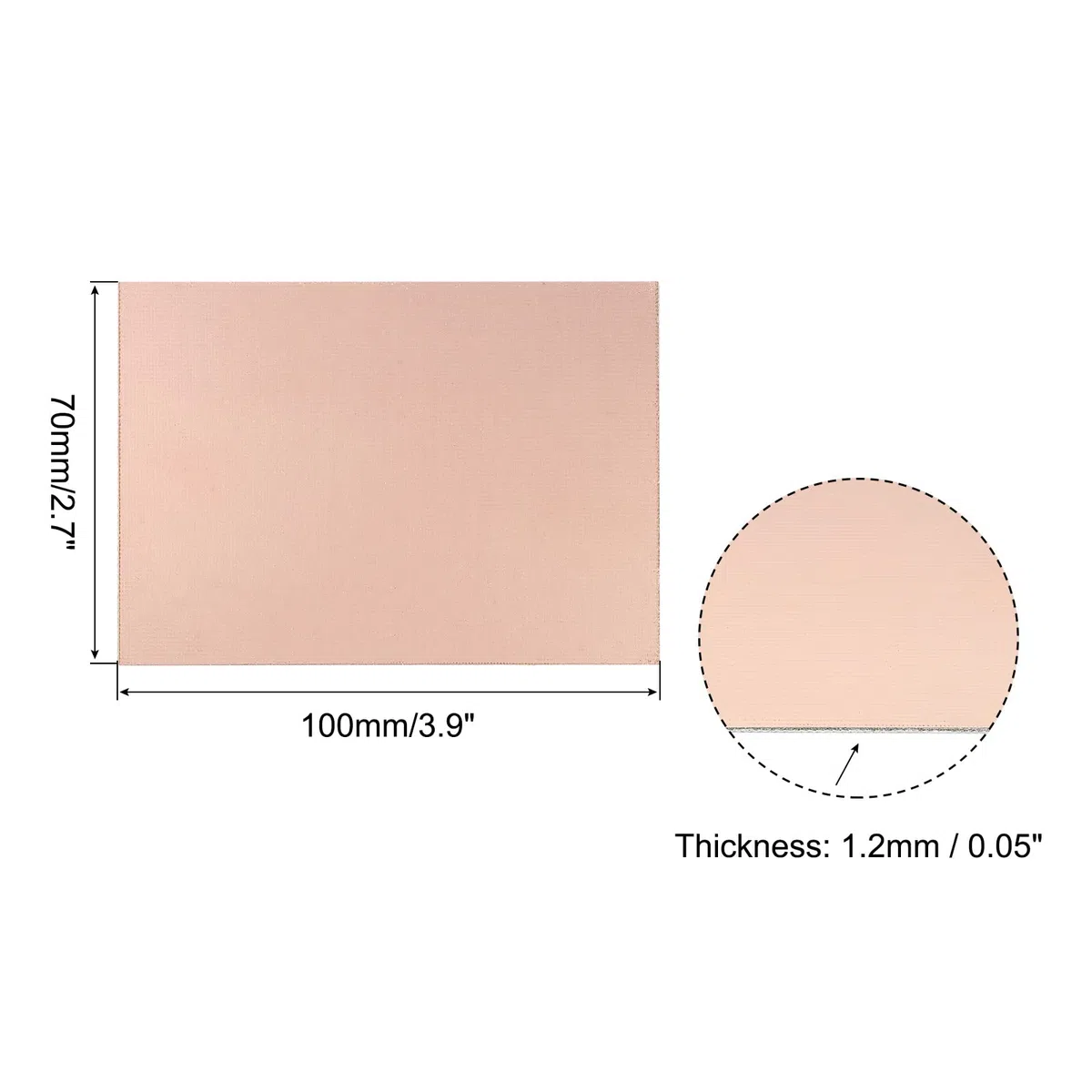 PATIKIL FR4 Laminato Rivestito in Rame a Doppio Lato PCB, 5 Pezzi 100 x 70 x 1,2mm Circuito Prototipo Universale Placcato in Rame