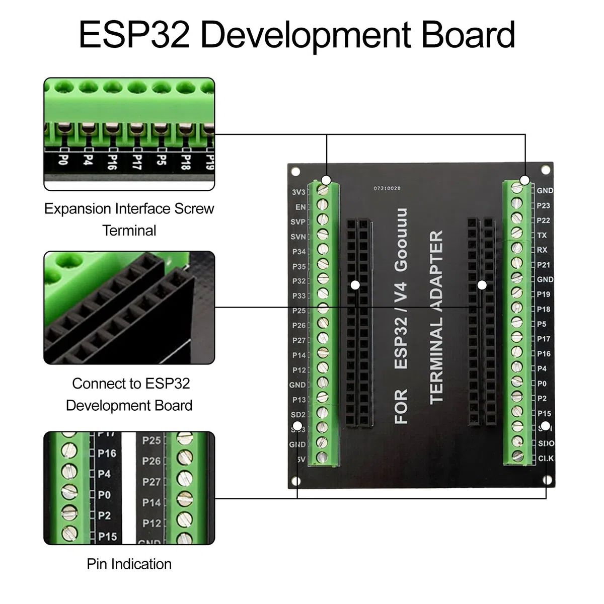 diymore 3 pezzi per ESP32 Breakout Board 1 into 2 per scheda di sviluppo 38 pin