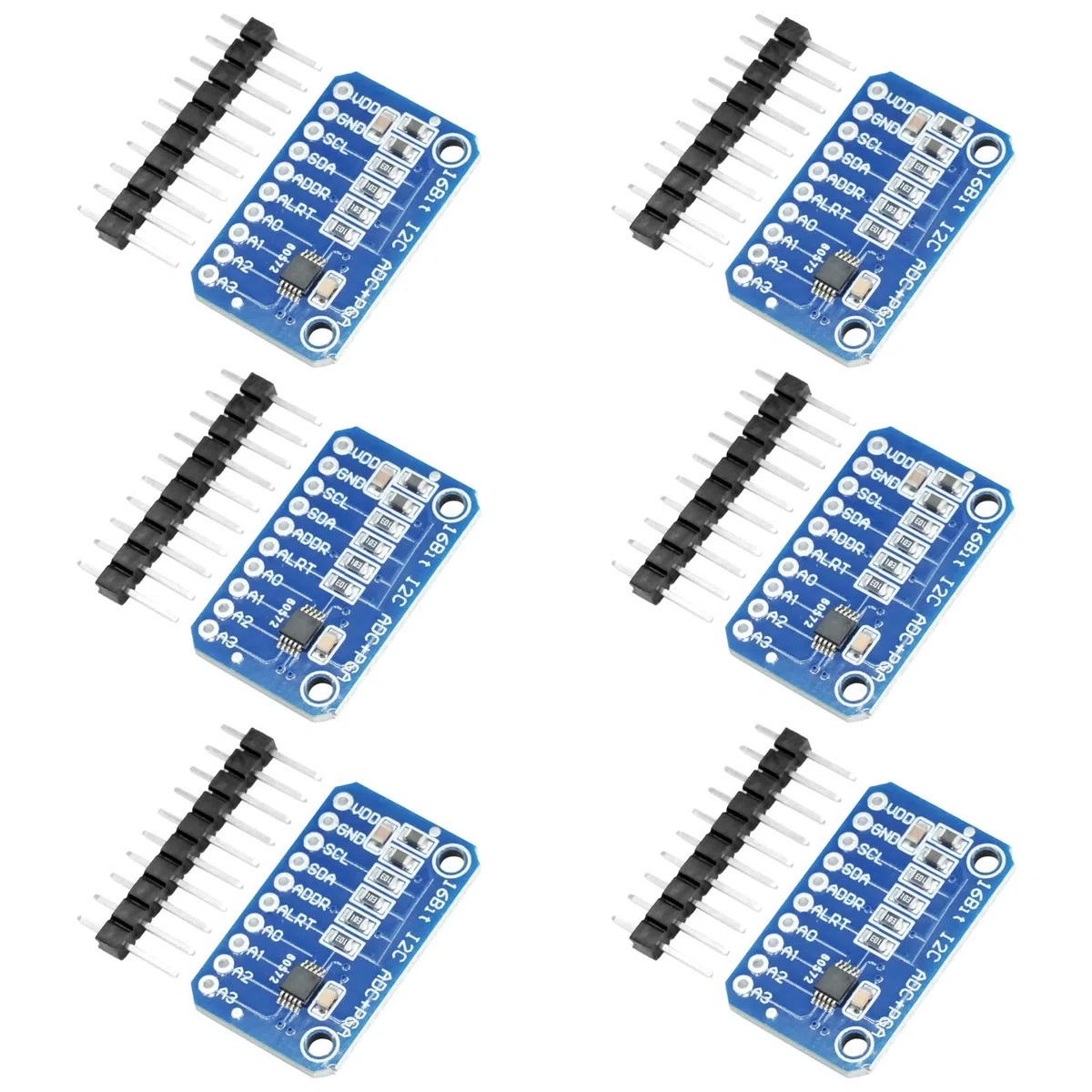 6PCS 16 bit 4 canali I2C IIC ADC PGA analogico digitale convertitore,analogico-digitale Modulo scheda di sviluppo con amplificatore a guadagno programmabile scheda di sviluppo del convertitore
