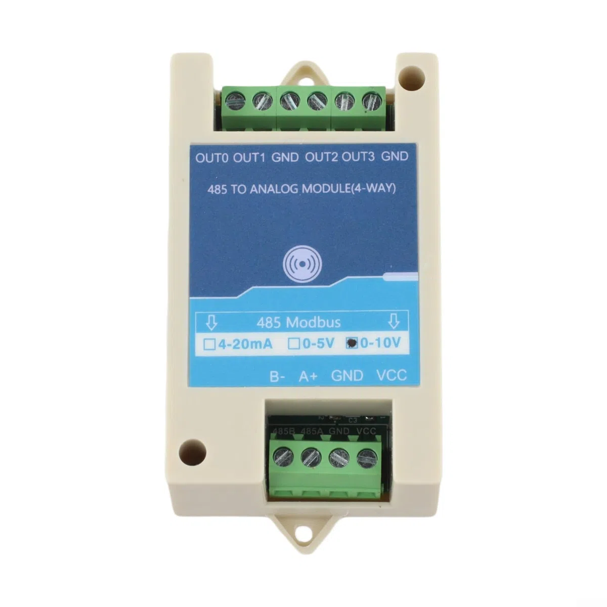 Convertitore di segnale da RS485 ad analogico con uscita a 2 o 4 canali per sistemi di automazione industriale Modbus RTU (4 canali 0-10V)