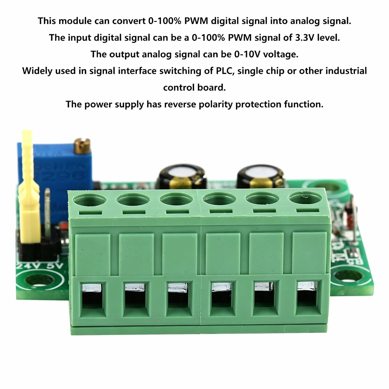 Convertitore da Segnale Pwm A Tensione, Tensione di Uscita Analogica 0-10V 0-100% 1-3Khz Ingresso Segnale Pwm, Modulo PLC Digitale-Analogico D/A, per Il Controllo Della Velocità Del Motore