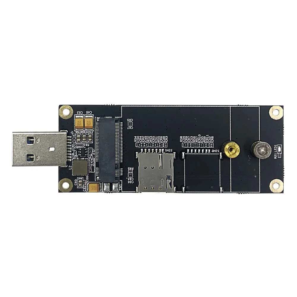 EXVIST 5G LTE Industrial M.2 (NGFF) a USB3.0 Adattatore W/NANO SIM Card Slot Per Modulo 5G LTE Come Quectel RM500Q ecc Applicabile per M2M & IoT Applicazioni Come Raspberry Pi Router Industriale ecc.