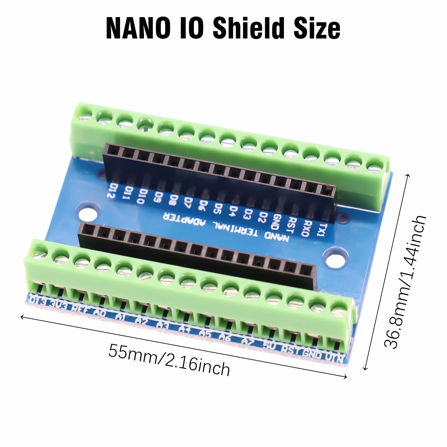 Nano Scheda di Estensione RUIZHI 2 pezzi Scheda di Estensione Adattatore Nano per Piastra con Connettori a Vite compatibile con Arduino