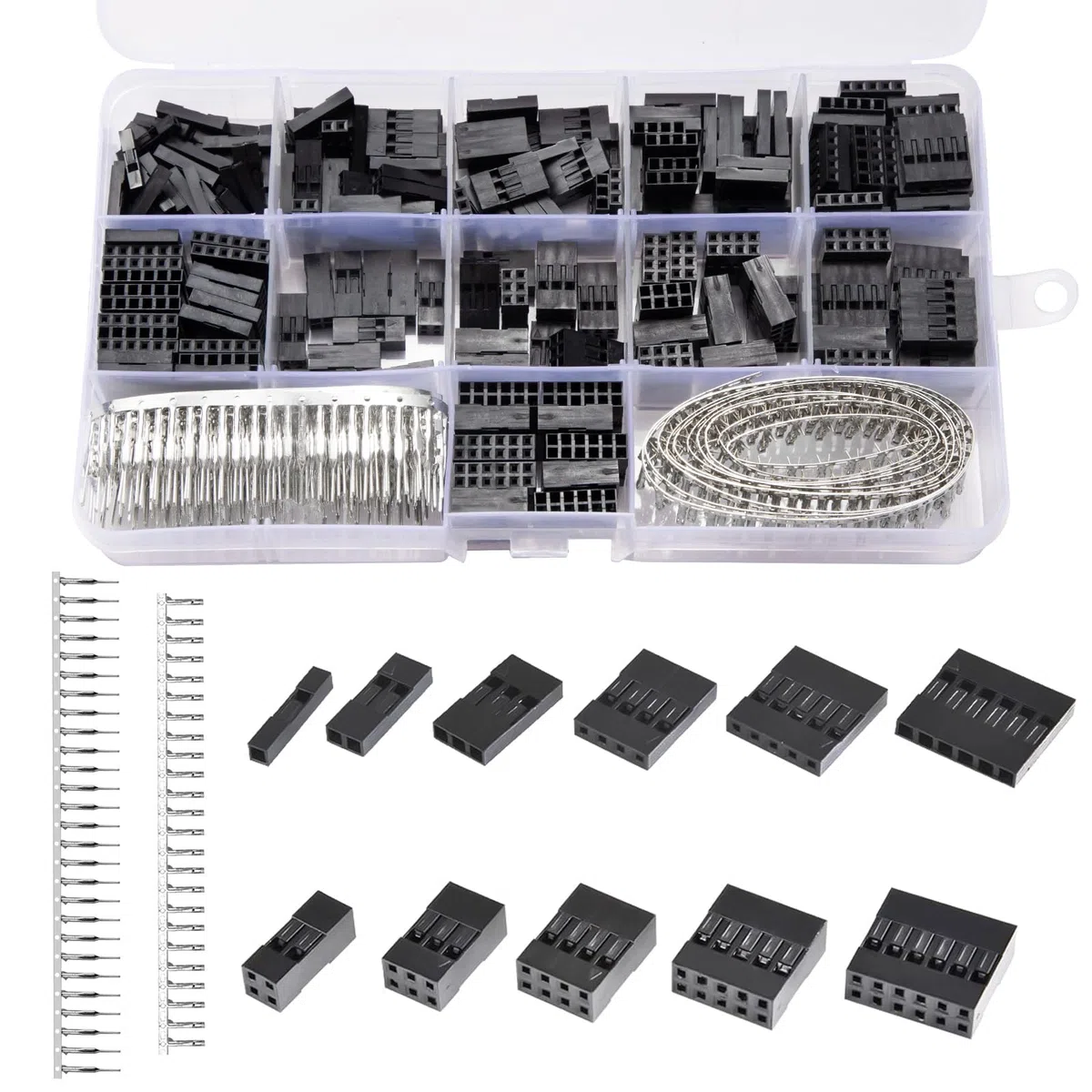 620pcs Du-pont Connettore 2.54mm Passo 1 2 3 4 5 6 Pin Alloggiamento Connettore Kit, Maschio e Femmina Crimp Adapter Terminali Filo Jumper a Crimpare Cavo Pin