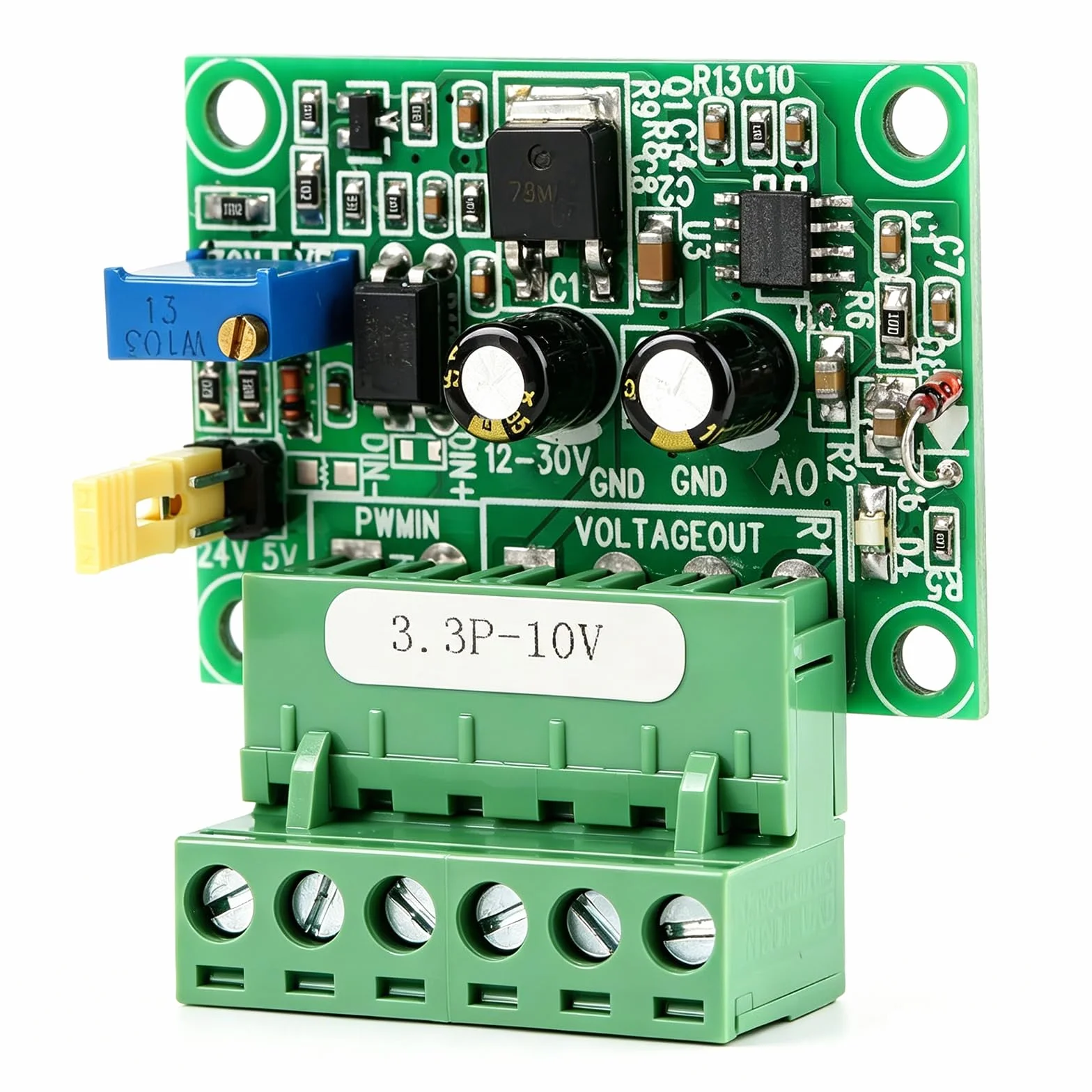Convertitore da Segnale Pwm A Tensione, Tensione di Uscita Analogica 0-10V 0-100% 1-3Khz Ingresso Segnale Pwm, Modulo PLC Digitale-Analogico D/A, per Il Controllo Della Velocità Del Motore