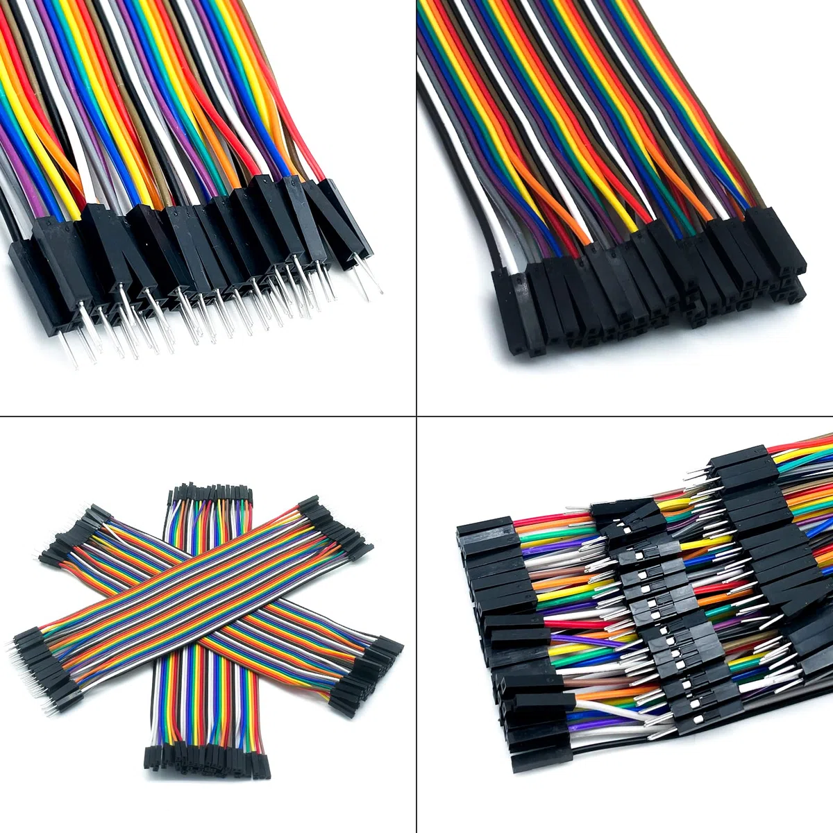 Set di cavi jumper 3 x 40 pezzi ciascuno da 20 cm, ponticelli femmina-femmina, maschio-femmina, maschio-maschio cavo 28 AWG ponticelli per Arduino Raspberry Pi (set di 3)