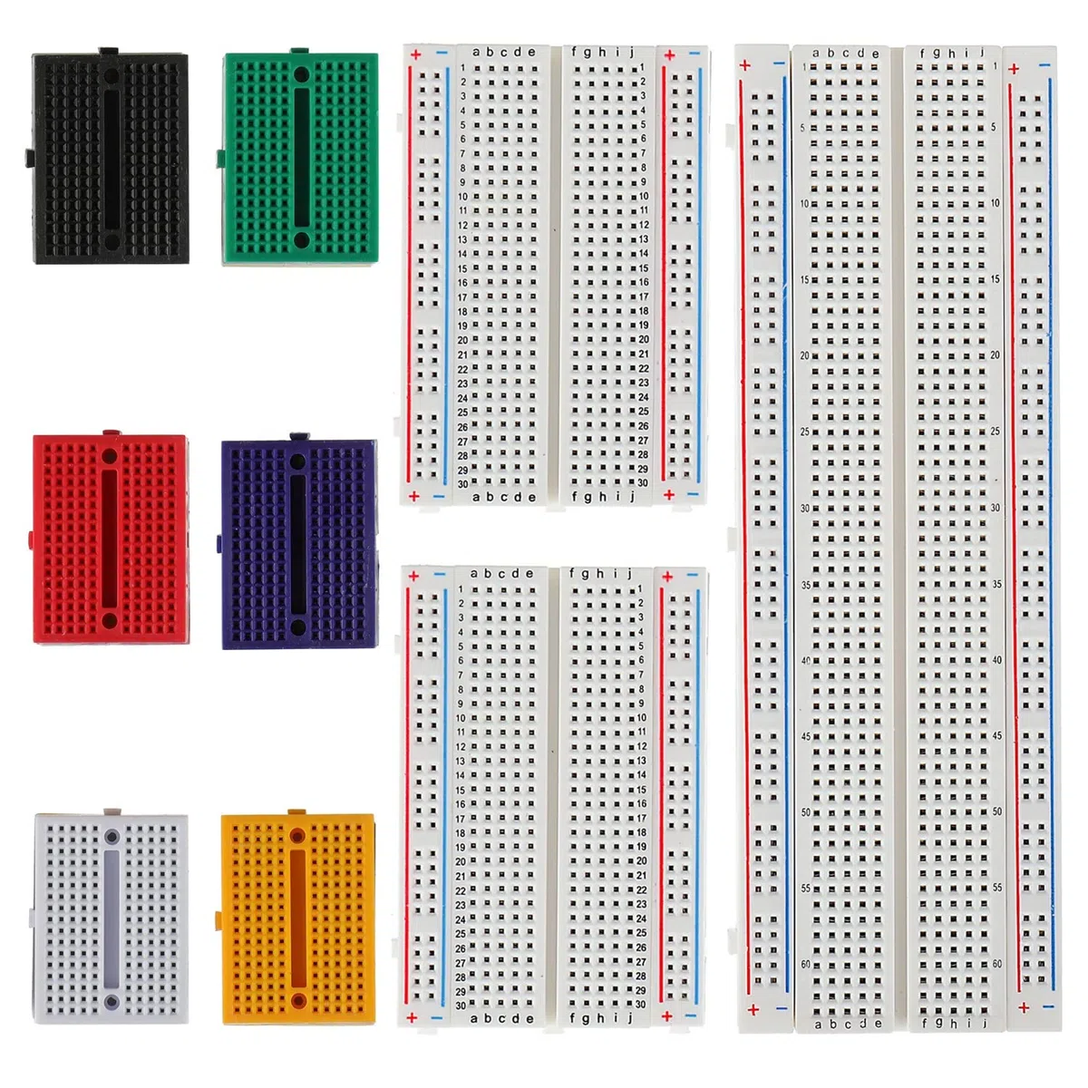 Breadboard kit 170 punti Breadboard (6 pezzi) + piccola breadboard 400 punti senza saldatura (2 pezzi) + Breadboard 830 punti (1 pezzo)