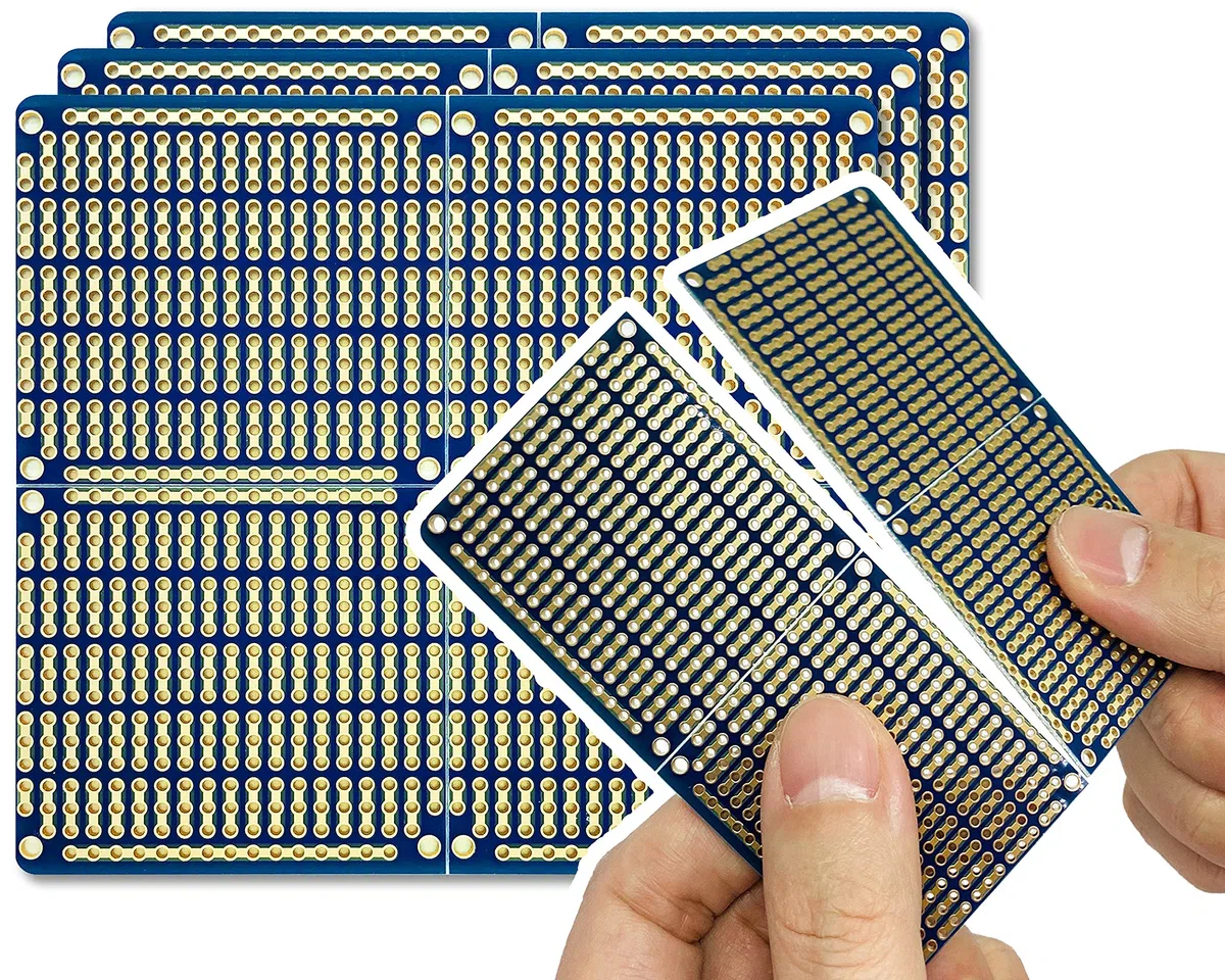 ElectroCookie frazionabili PCB, Board con Alimentazione Rails per arduino ed Elettronica, Gold-Plated Strip, 3.8 "x3.5 (3 Pack, Blau)