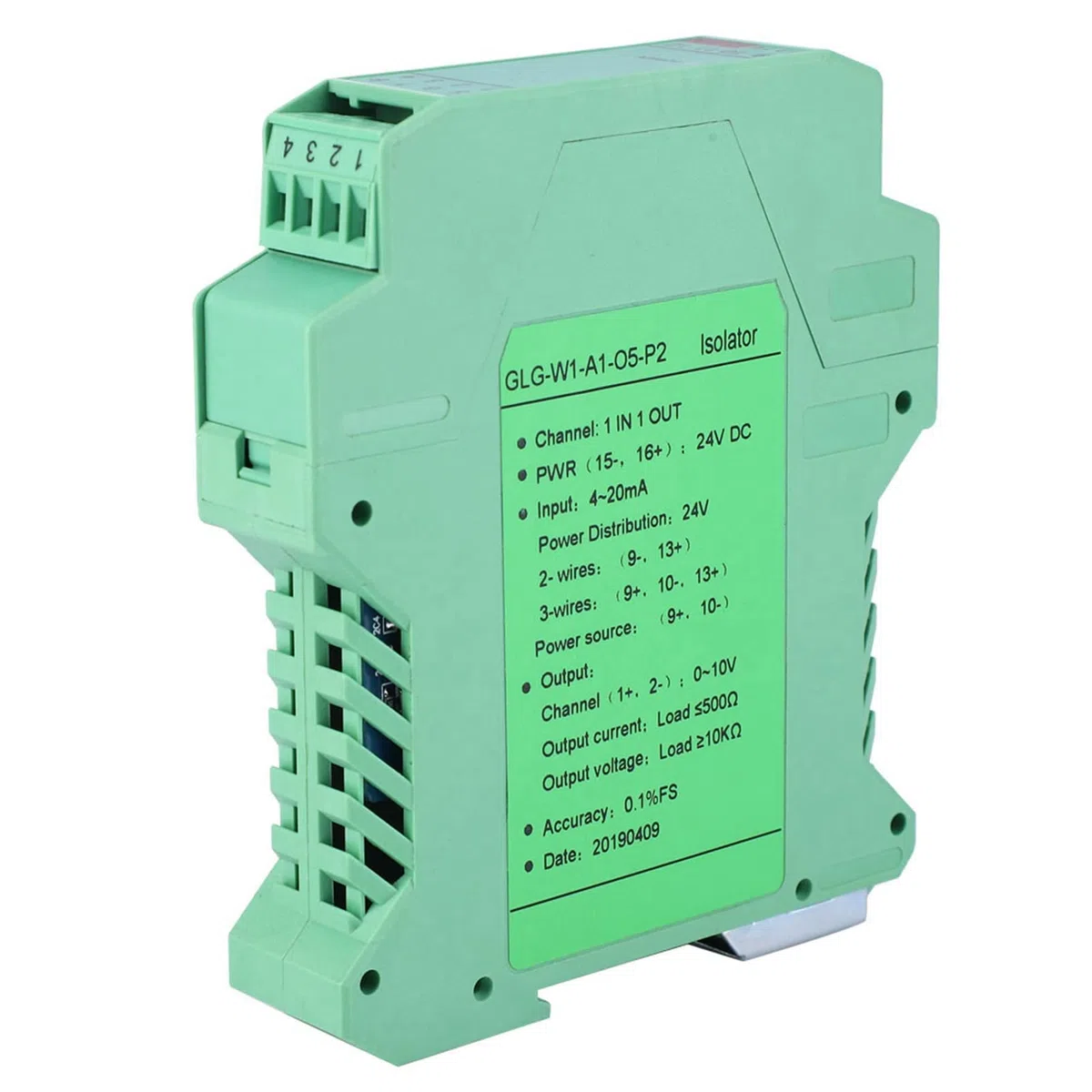 GLG 24 V DC segnale di corrente analogico, convertitore di segnale digitale, trasmettitore isolante, 4 – 20 mA SPS (ingresso e uscita 4 – 20 mA fino a 0 – 10 V)