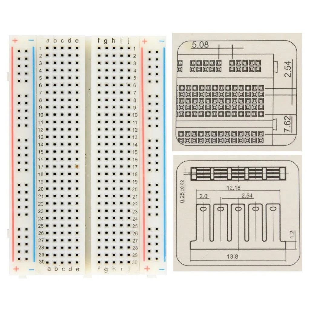 3 Pezzi Breadboard con 400 Punti Basetta Piastra Sperimentale 4 Barre di Alimentazione Senza Saldatura