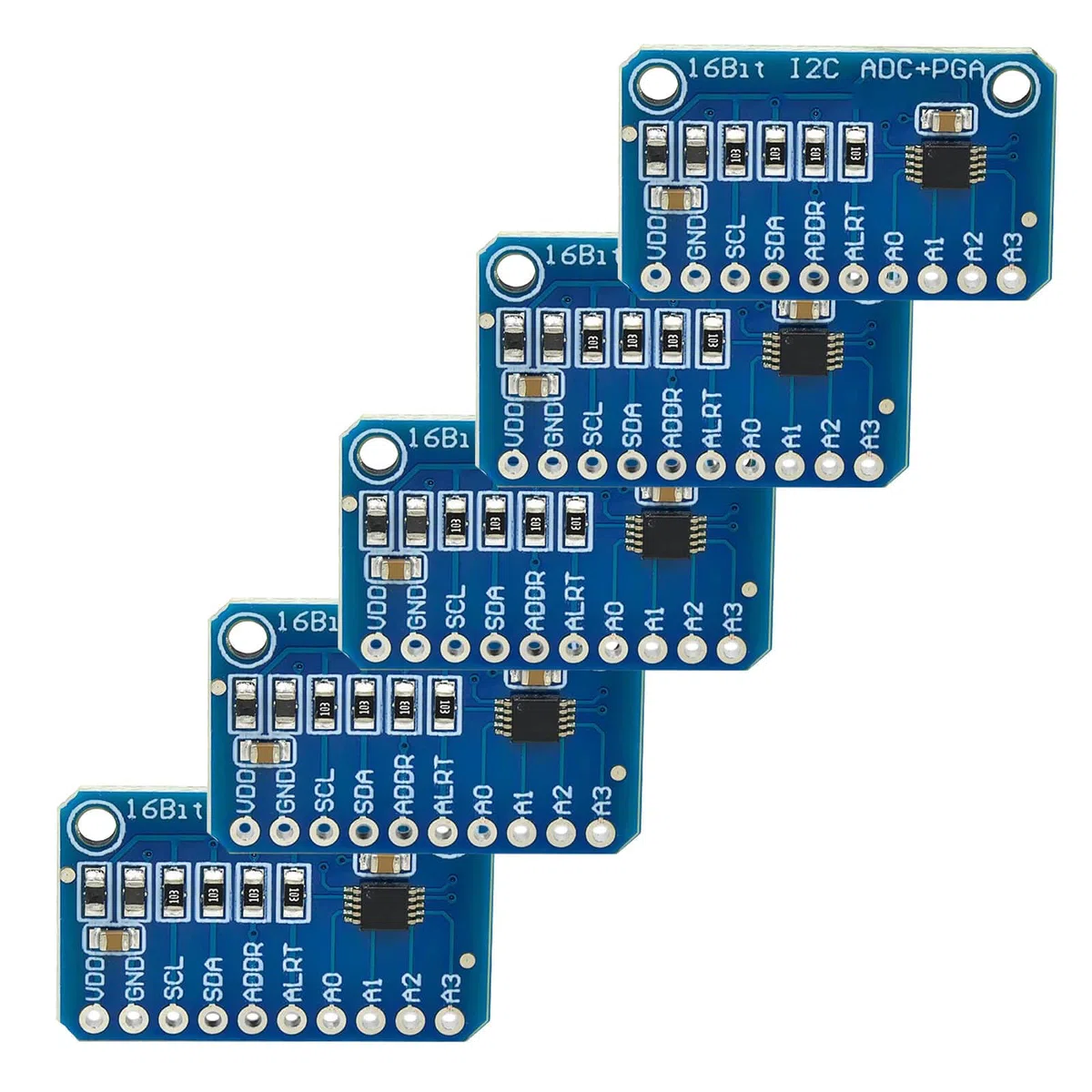 Modulo ADC 1115 ADS – (16 bit) Trasduttore digitale analogico a 4 canali per Arduino & Raspberry Pi – Modulo scheda di sviluppo (5 pezzi)
