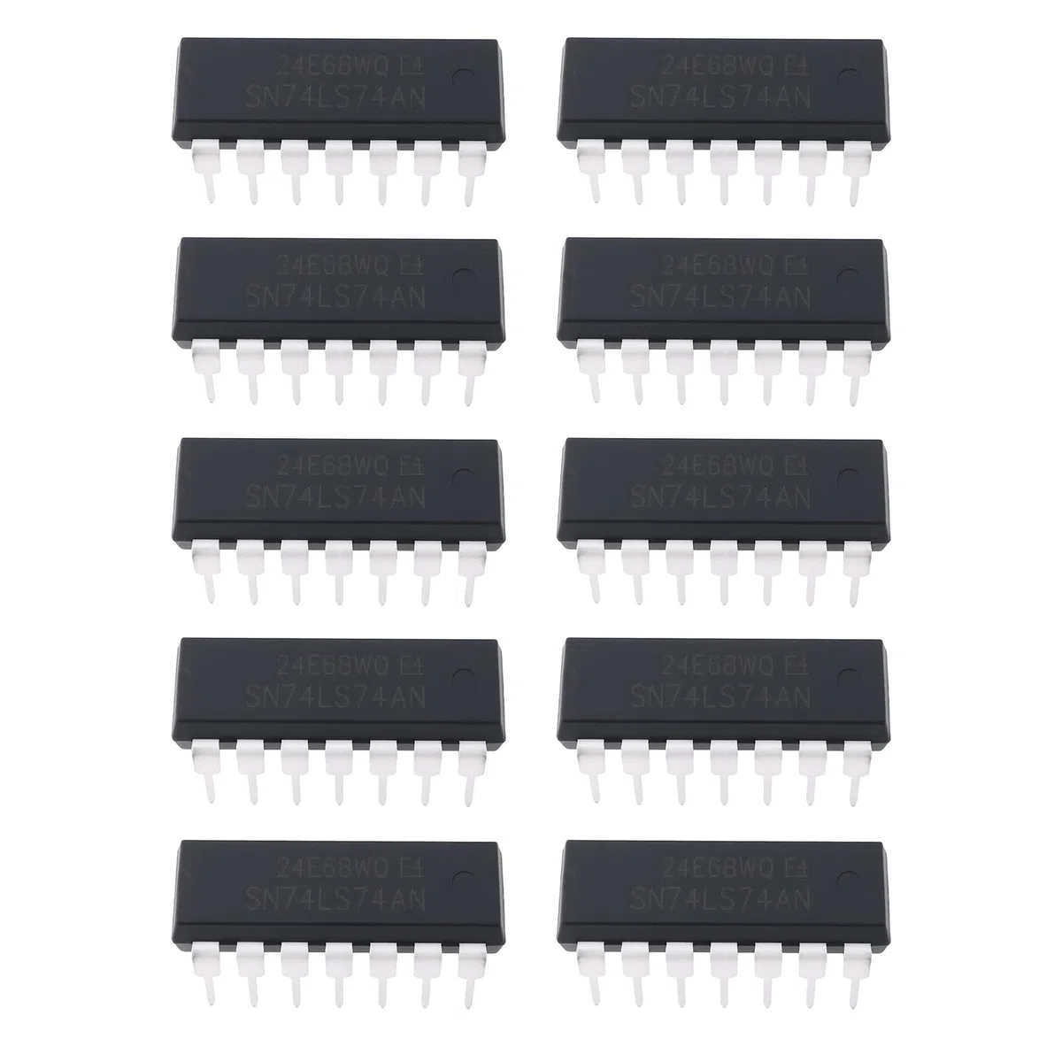 EMSea 10 Pezzi di Circuito Integrato A 14 Pin 74LS74AN SN74LS74AN per Prodotti Elettronici