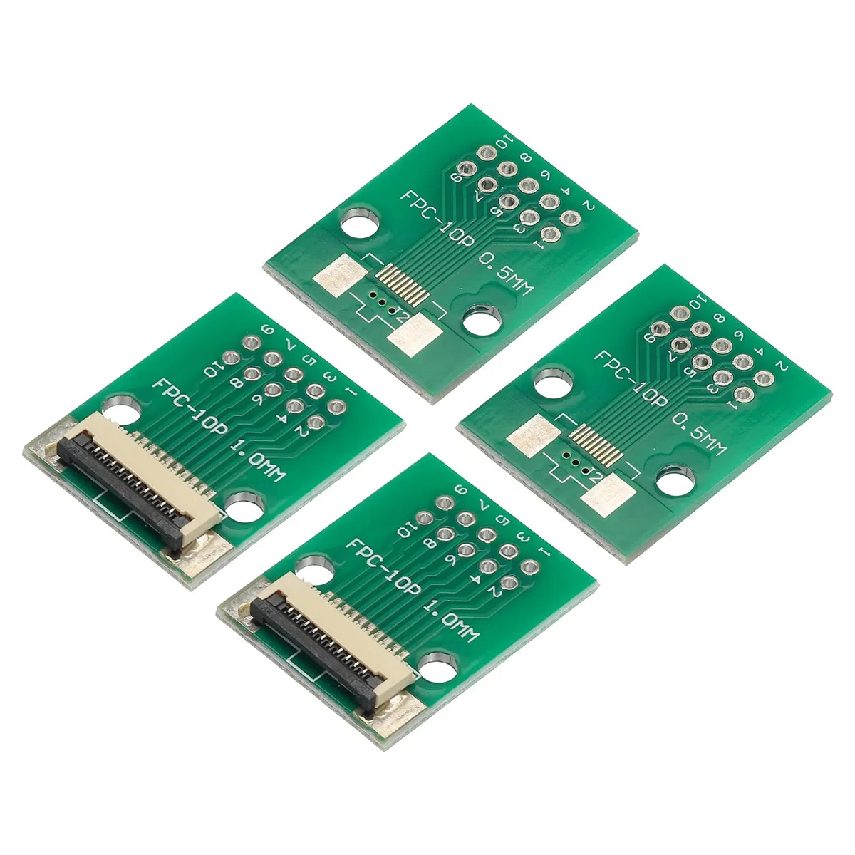 QUARKZMAN Scheda Convertitore FPC FFC PCB 10P 1,0mm Sul Lato Socket, 0,5mm Sul Retro, a DIP 2,54mm per LCD Stampante 3D Telecamera DVD TV Laptop 4pz