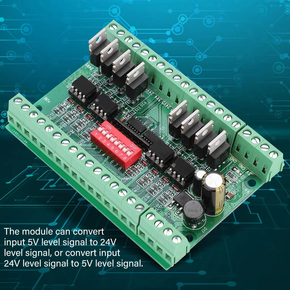 Convertitore di livello logico 8-V 24 V 8-Channel, Npn/Pnp a Npn Convertitore di segnali Squarewave Convertitore di livello 10MHZ