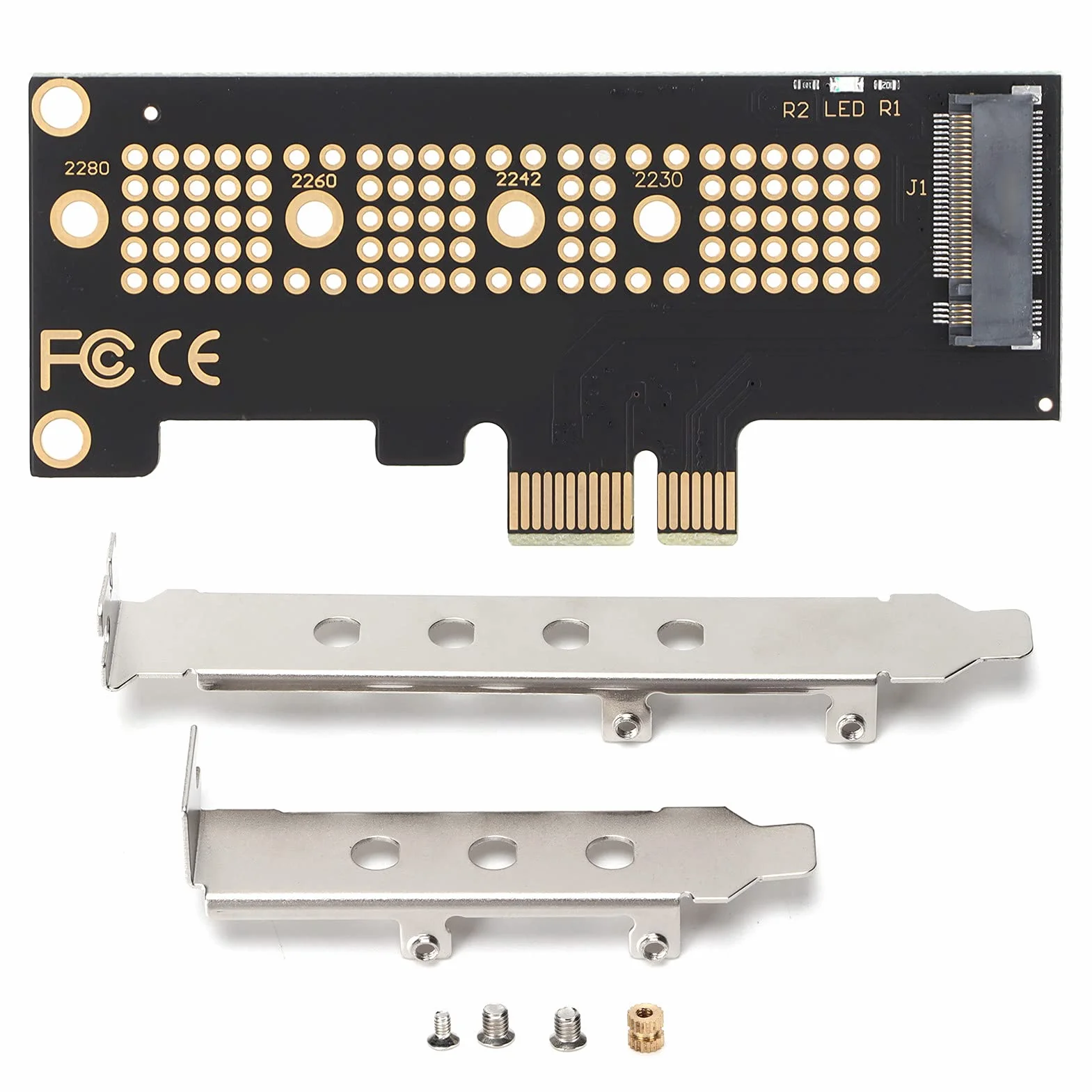 Adattatore PCIe M.2, Convertitore M.2 NVME e AHCI NGFF (non per SATA) da SSD a PCIe 3.0, Compatibile con la Dimensione 2280 2260 2242 2230, per 7/8/10 Linux(PCIE x1)