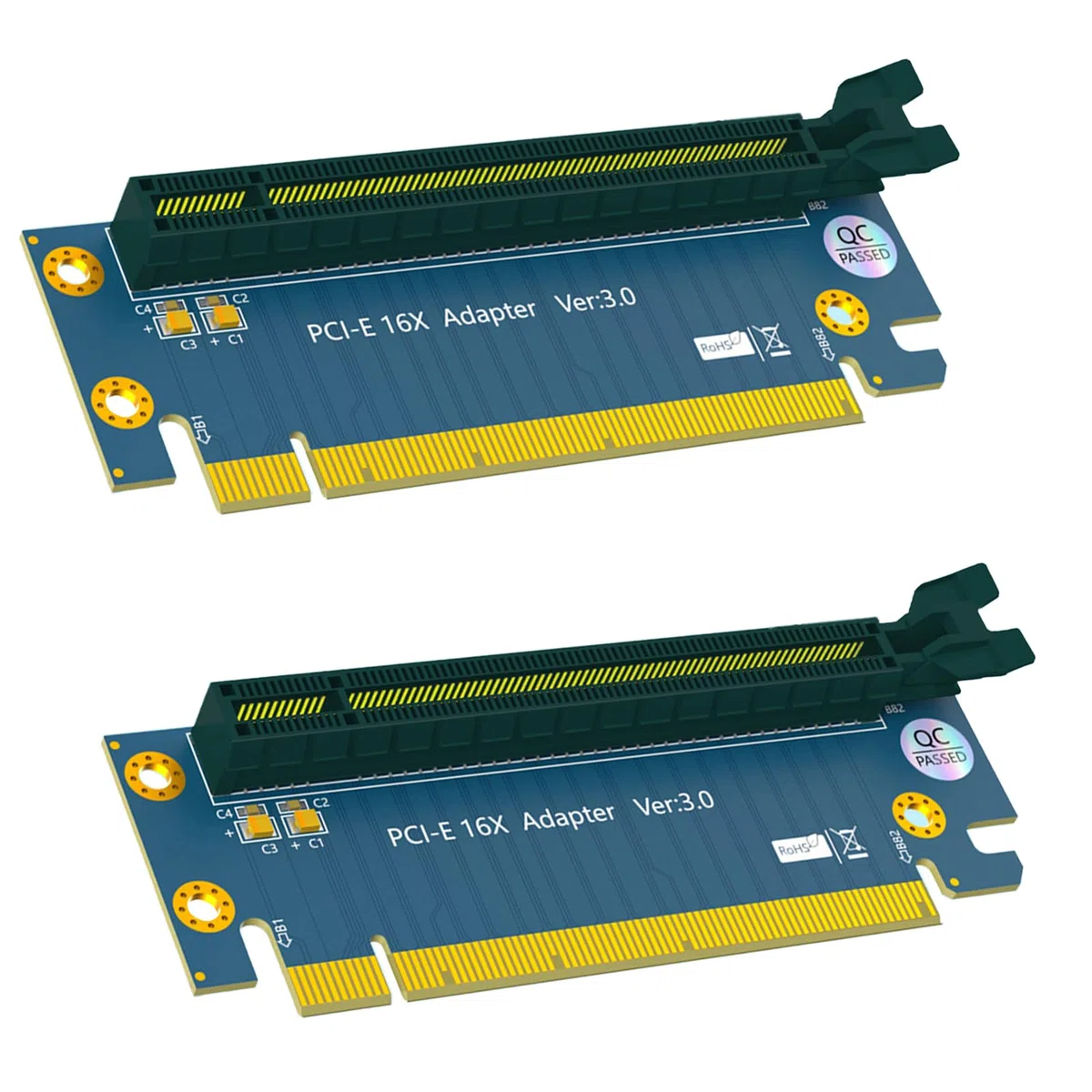 WLGQ Scheda Riser PCIe X16, PCI Express 16X adattatore di estensione GPU a 90 gradi, protezione slot da maschio a femmina, confezione da 2