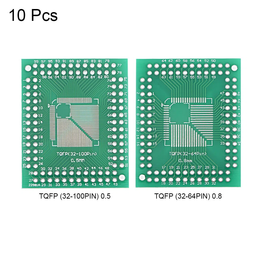 sourcingmap TQFP (32-100PIN) 0.5 / TQFP (32-64PIN) 0.8 a DIP Adattatore PCB Board Surface Mounted Devices Converter 10pcs