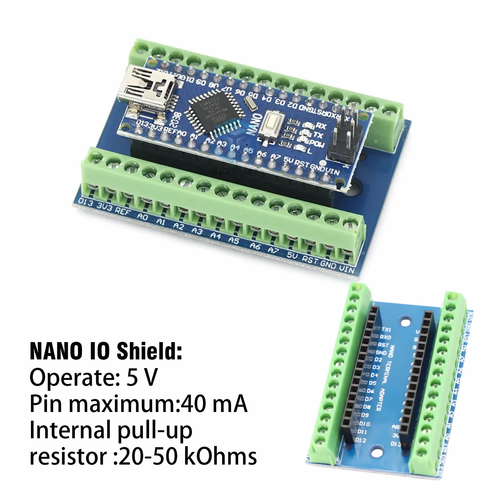 Nano Scheda di Estensione RUIZHI 2 pezzi Scheda di Estensione Adattatore Nano per Piastra con Connettori a Vite compatibile con Arduino